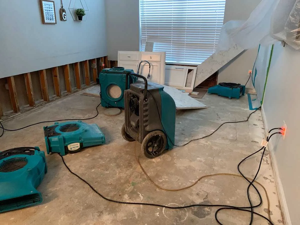 Dehumidifier in flood-cut room for Water Extraction & Removal in Prosper